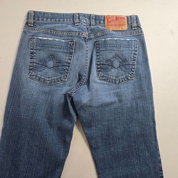 Lucky Brand Jeans Women's 4 / 27 Blue Medium Wash Fade Slight Distressed Bootcut - Picture 13 of 16